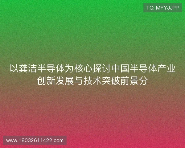 以龚洁半导体为核心探讨中国半导体产业创新发展与技术突破前景分